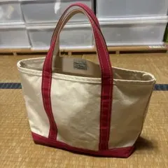 L.L.Bean Boat and Tote トートバッグ アイボリー/レッド