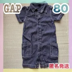 babygap 80 デニムロンパース トップス 子供 半袖 男の子 綿100%