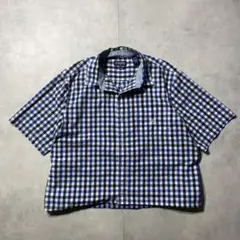 CHAPS 短丈　チェックシャツ　シティボーイ　ボックスシルエット　半袖シャツ