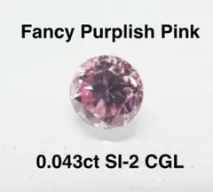 FANCY PURPLISH PINK ピンク ダイヤモンド 0.043 ct
