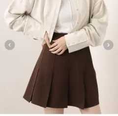 ナイスクラップ NICE CLAUP ブラウン ボックスプリーツミニスカート