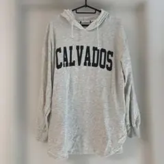 CALVADOS ロゴ パーカー グレー フーディー トップス ホワイト