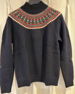 UNIQLO×jwanderson ネイビー ノルディック柄 ハイネックセーター