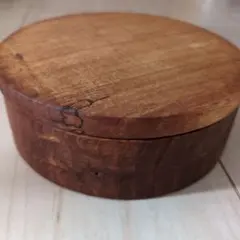 たま木工 木製 小物入れ 丸型 蓋付き