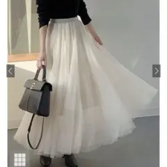 GRL ボリュームロングチュールスカート at118