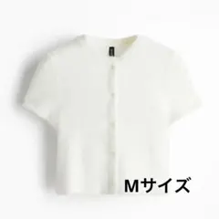 H&M フラッフィニット 半袖カーディガン Mサイズのサムネイル