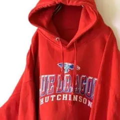 ブルードラゴンズ HUTCHINSON スウェット パーカー レッド 赤 古着