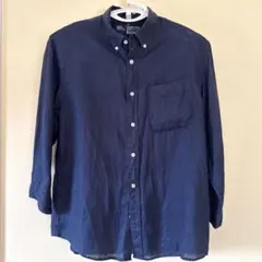 無印良品 七分袖 シャツ XL 麻100% 良品計画 リネン シャツ ★美品★のサムネイル