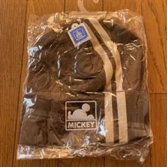 ディズニー　ミッキー ロゴ入りブラウンキャップ