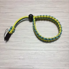 パラコード カメラストラップ　イエロー×ブルー