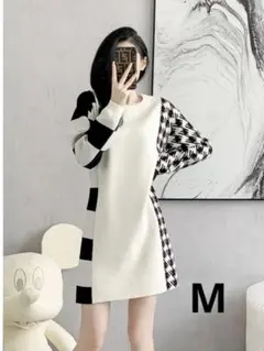 大人気❤️ミニワンピース　チェック＆千鳥柄　冬春デート＆女子会に最適