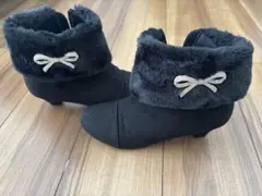 ファー付きブラックムートンブーツ