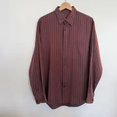 PERRY ELLIS ペリーエリス マルチカラーストライプシャツ L 古着のサムネイル