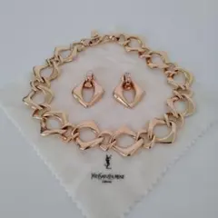 YSLイヴサンローラン ネックレス イヤリング ゴールド ヴィンテージ 希少品