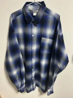 [CAL TOP] キャルトップ　ネルシャツ　ブルー　 2XL　オンブレ　長袖