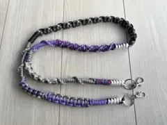 カラフル編み込みスマホショルダーストラップ