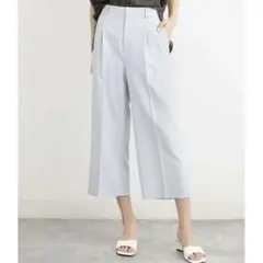 リネンライクベーシックワイドパンツ