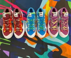 値下げ KAWS × sacai × Nike Blazer Low Red
