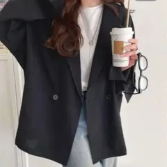 麻調シアー素材　ドルマンスリーブ　テーラードジャケット