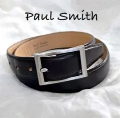 美品 Paul Smith ポールスミス リバーシブル ベルト シルバーバックル