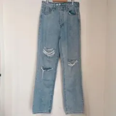 90'sBoyfriend Jeans【7/28】ダメージデニム フレアジーンズ