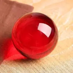 【5cm】RED 人工水晶　クリスタルボール　赤　 開運　置物　風水　レッド
