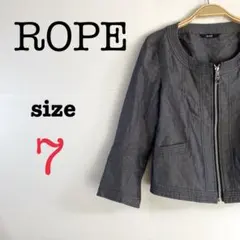 ROPE ロペ【7】レディース　長袖ジャケット　短め丈　グレー　カジュアル
