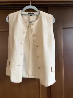 LANVIN COLLECTION ベスト ジレ 38 麻100%のサムネイル