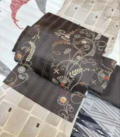 名古屋帯 陣屋バラチュールくすみピンク正絹 - メルカリ