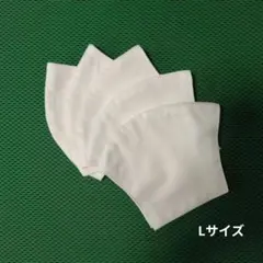 Lサイズホワイト綿100%ハンドメイドマスク4枚セット