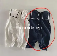新品 Harumicorp ロンパース ネイビー 73サイズ カバーオールのサムネイル