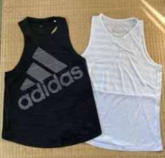 [美品]adidas ダークグレーMサイズ&NIKE白タンクトップ Sサイズ