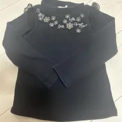 黒いフリル付きトップス　メゾピアノ　100