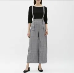 サスペンダー付きワイドパンツ　Mサイズ　グレー