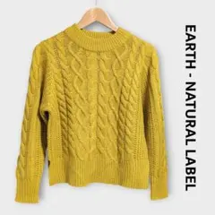 earth music&ecology ケーブル編み ニットセーター マスタード