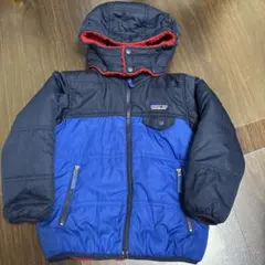 Patagonia フード付きリバーシブルダウンコート 5T ネイビー/レッド