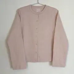 MUJI 無印良品 太番手天竺編みクルーネックカーディガン ピンク M