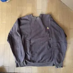 【80-90s】carhartt スウェット フェード ブラウン 刺繍