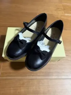 HARUTA 黒 リボン付き フォーマルシューズ　21cm
