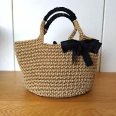 麻ひも かごバッグ ハンドメイド