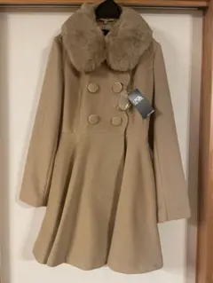 CECIL McBEE ベージュ フリースカラーコート