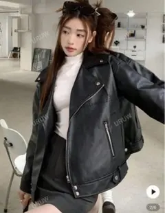 SHEIN ブラック レザージャケット