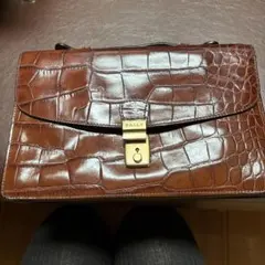 BALLY ビジネスバッグ クロコ型押し ブラウンのサムネイル