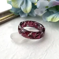 ハンドメイド★レジン リング 指輪♡天然石 ガーネット 19号のサムネイル