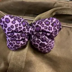 スクバに♡可愛い♡一個600円! リボン型♡紫ヒョウ柄♡デカリボンゴム!!