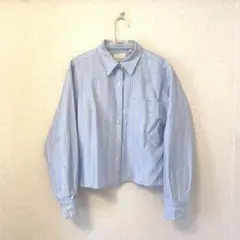 WANDERSON × UNIQLO 水色 ストライプ シャツ　長袖