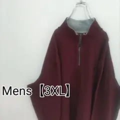 F33【US輸入】NAUTICA　ハーフジップスウェット【3XL相当】えんじのサムネイル