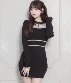 Pium チュールフリルドーリーニットワンピース