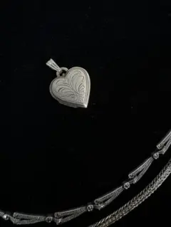 専用　Silver vintage 1970 ハート型ロケットペンダント