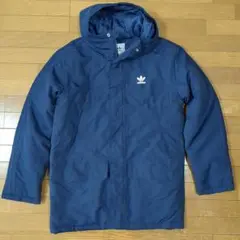 adidas トレフォイルコート　中綿キルティング ネービーカラー　サイズ表記Ｌ